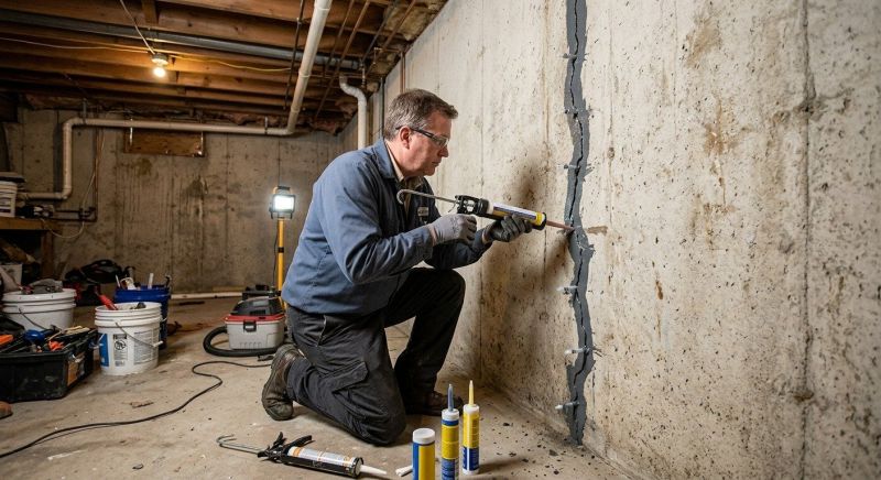 Basement Crack Repair in Bristol, CT