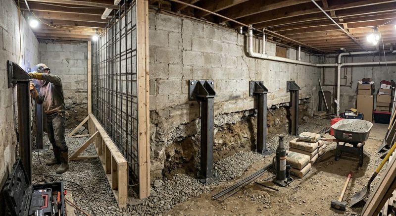 Basement Stabilization in Bristol, CT