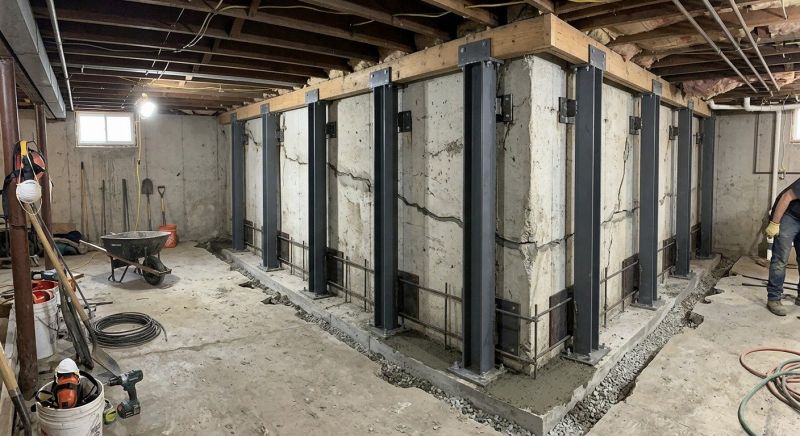 Basement Stabilization in Bristol, CT