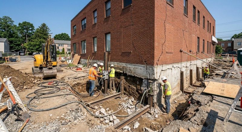 Building Foundation Repair in Sandy Hook, CT