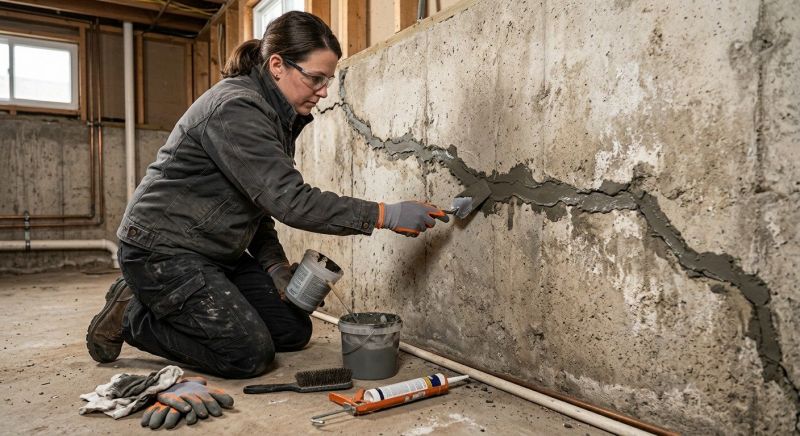 Cracked Basement Floor Repair in Bristol, CT