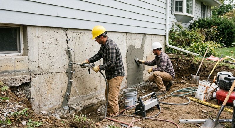 Cracked Foundation Repair in Bethany, CT