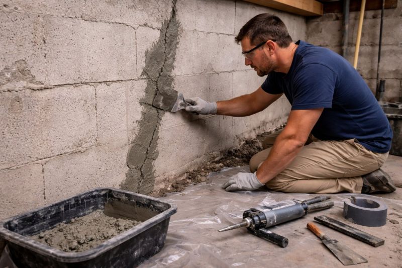 Foundation Crack Repair in Higganum, CT