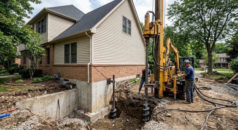 Helical Pile Installation in Bristol, CT