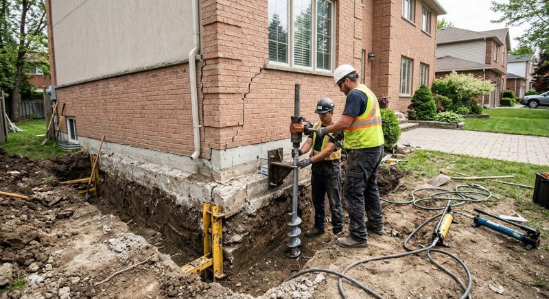 Sinking Foundation Repair in New Hartford, CT